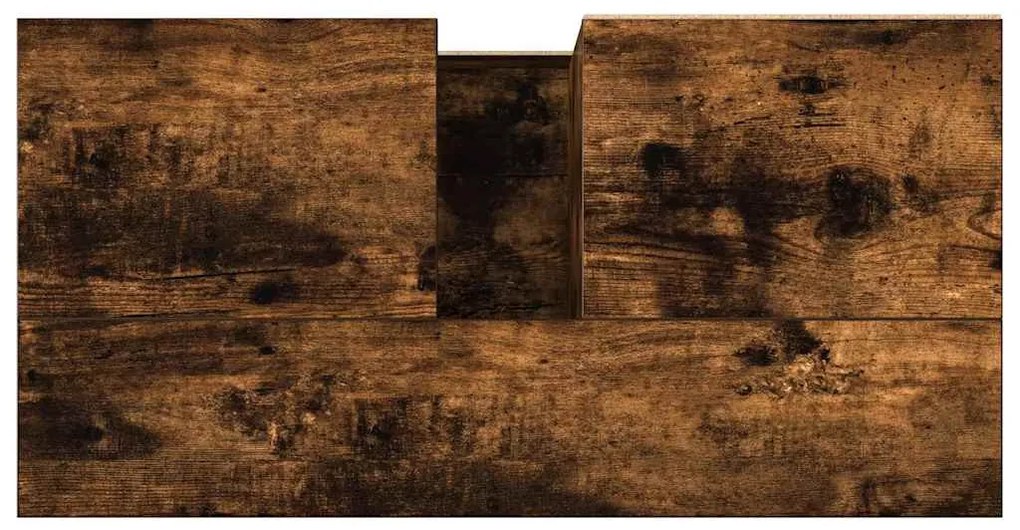füstös tölgy színű szerelt fa fürdőszobaszekrény 65 x33x60 cm
