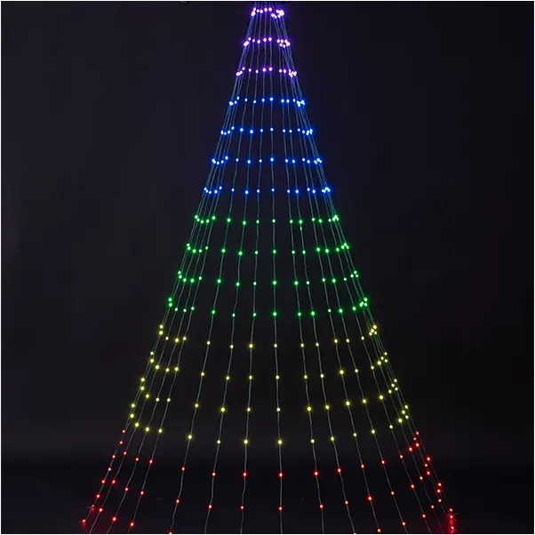 EUROLAMP OKOS LED FÜGGÖNY FENYŐFÁRA 342 LED,RGBW, APP TELEFONRÓL VEZÉRELHETŐ, ZÖLD KÁBEL