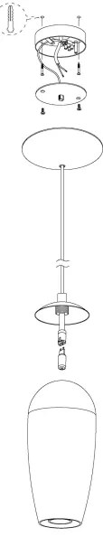 Eglo 96343 - LED Csillár zsinóron FARSALA 1xG9/2,5W/230V