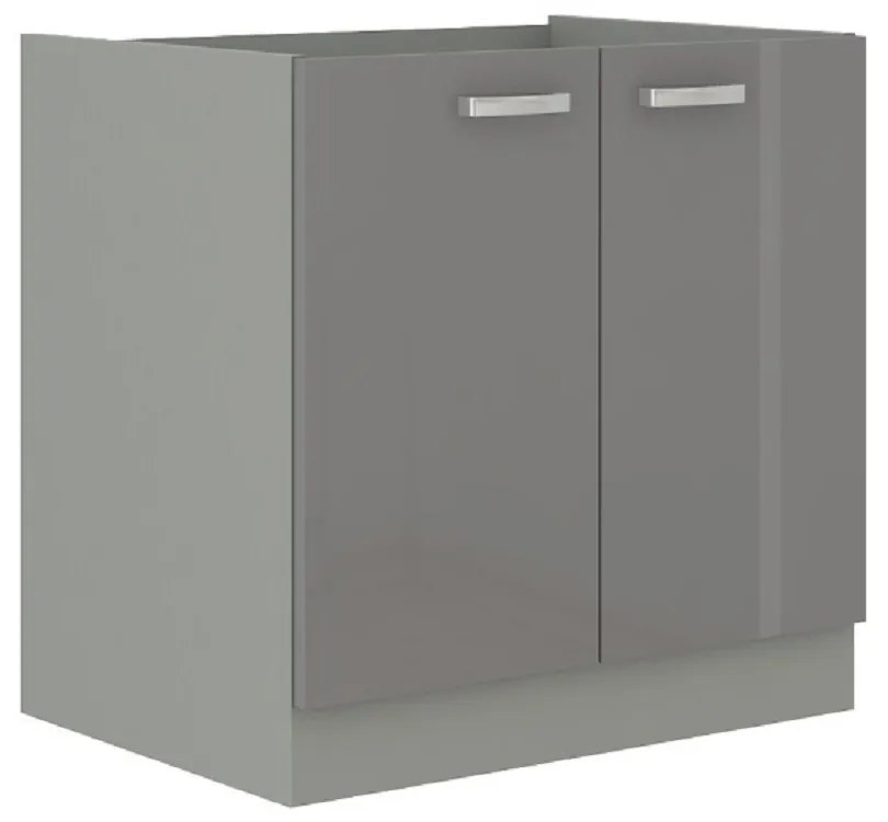 Alsó konyhaszekrény 80 D 2F BB Pleitton (fényes szürke). 1015561