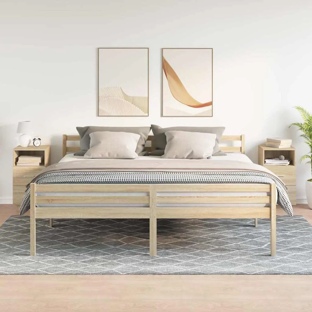 2 db sonoma tölgy színű éjjeliszekrény 2 fiókkal 36x36x68 cm