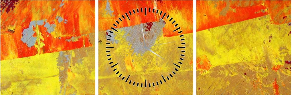Absztrakció kép - festmény (órával) (90x30 cm)