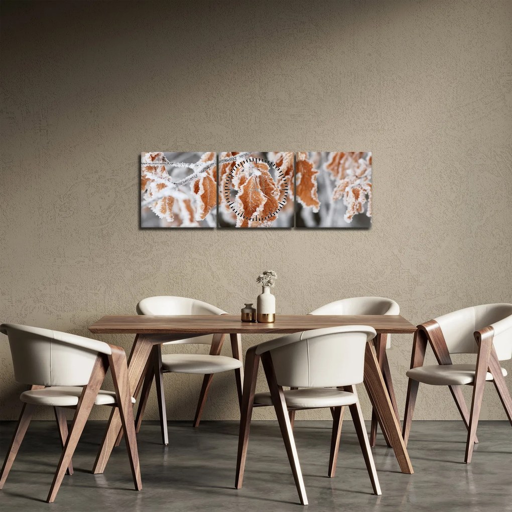 Kép - Fagyott levelek (órával) (90x30 cm)
