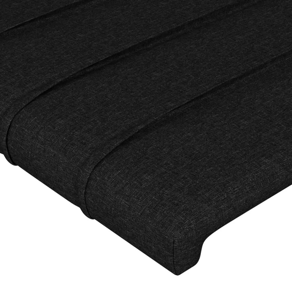 fekete szövet LED-es fejtámla 180x5x78/88 cm