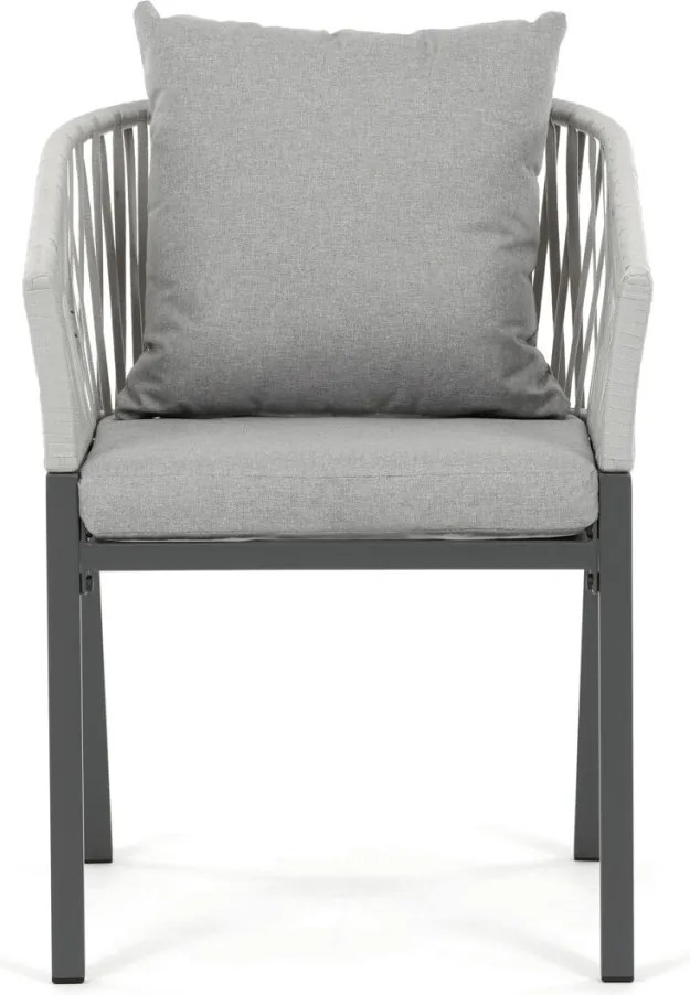Kerti szék, fém, polyrattan, szürke, AZC-S1430 GREY