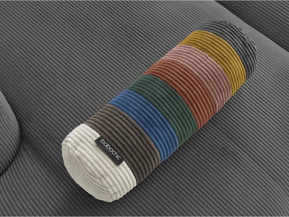 Sötétszürke kordbársony sarokkanapé Belair – Bobochic Paris