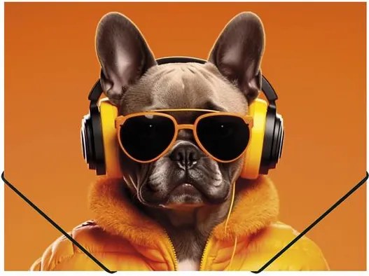 Gumis mappa, 15 mm, PP, A4, PANTA PLAST, Cool dog (INP4106460)