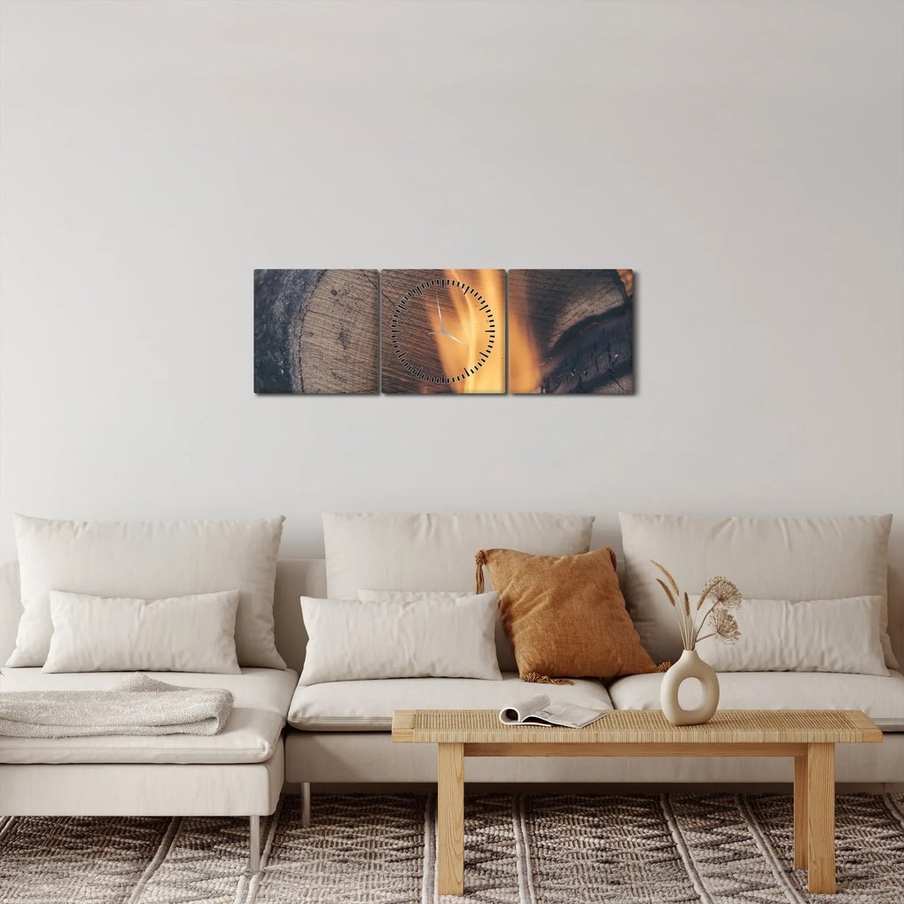 Égő fa képe (órával) (90x30 cm)