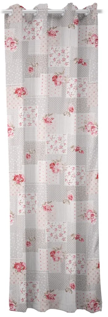 Patchwork függöny szürke, 140 x 250 cm