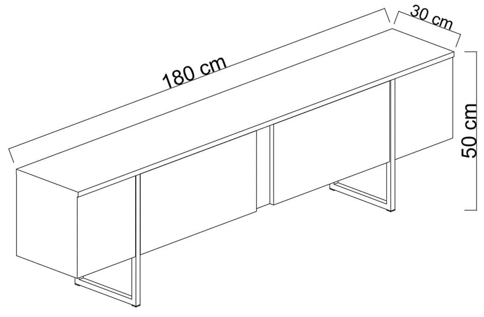 Natúr színű TV-állvány diófa dekorral 180x30 cm Luxe – Kalune Design