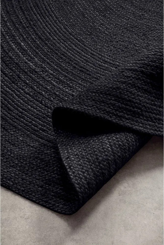 Fekete kétoldalas-kézi szövésű juta kerek szőnyeg ø 140 cm Braided – Hanse Home