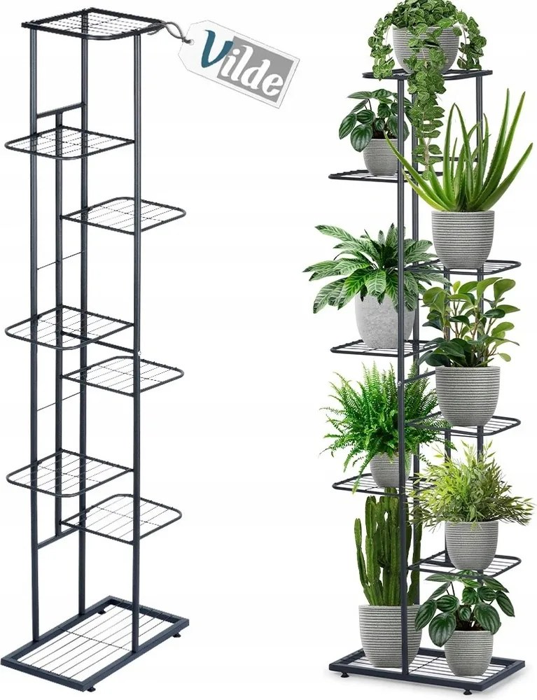 Virágágyás Fém 8 szintes emeletes virágtartó állvány növények virágok