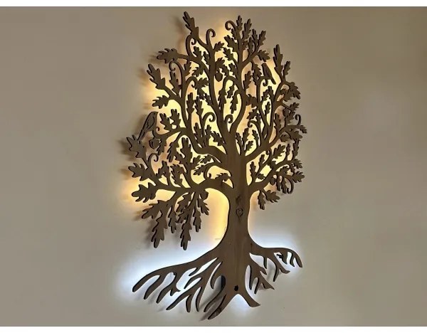 Li-Go 5732/DUB/S2 - LED fali dekoráció LED/10W/5V 20000 mAh 68x80 cm tölgy