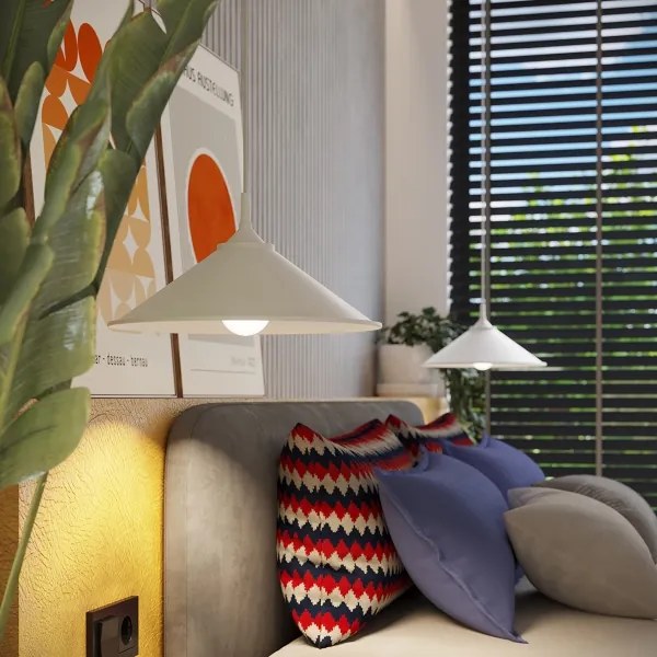 Sollux SL.1325 - Csillár zsinóron ZUMA 1xE27/15W/230V átm. 30 cm fehér