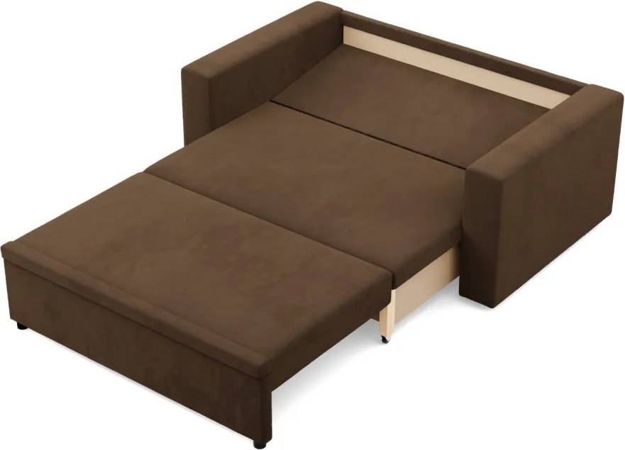 Zeus kanapé, szövet anyag, hab töltet, egyenes kartámasz, barna