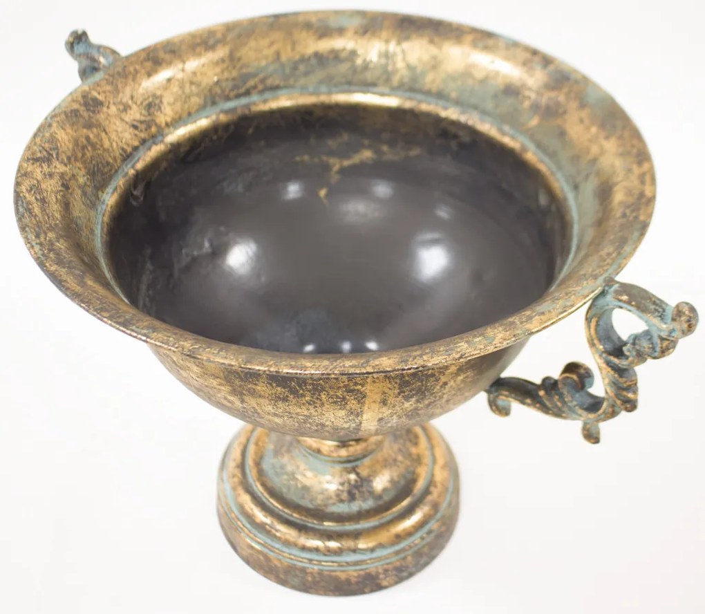 Derby design Váza Fém Arany Fekete 27,5x41x32cm