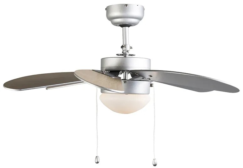 Mennyezeti ventilátor acél fa hatású felülettel 80 cm húzókapcsolóval - Fresh