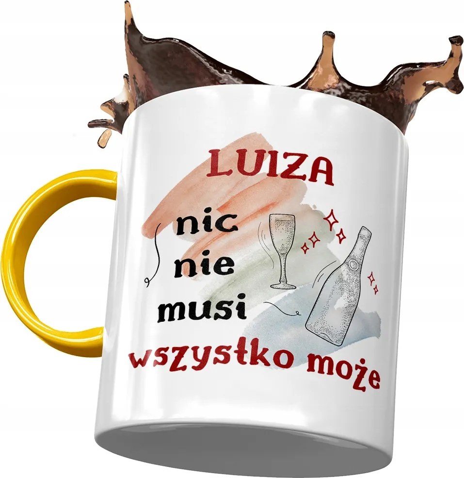 Sárga Bögre Lujza Feleség Barátnő Ajándék Nyomtatott Fotóval