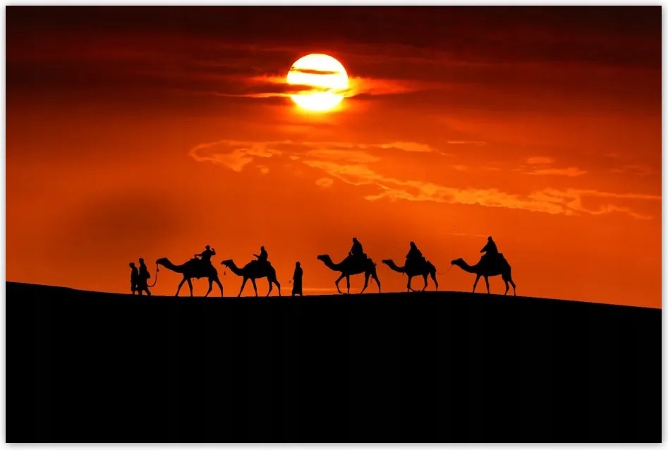 Poszterek 120x80 Karaván naplemente