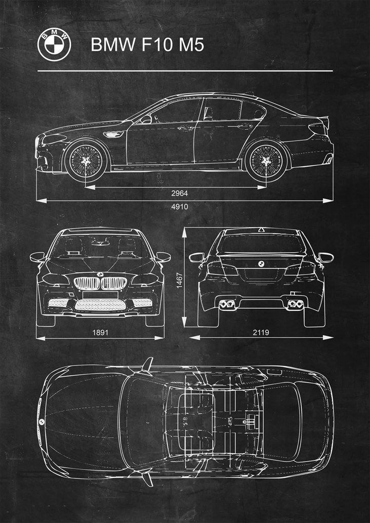 Bmw F10 M5 Retro Patent poszter