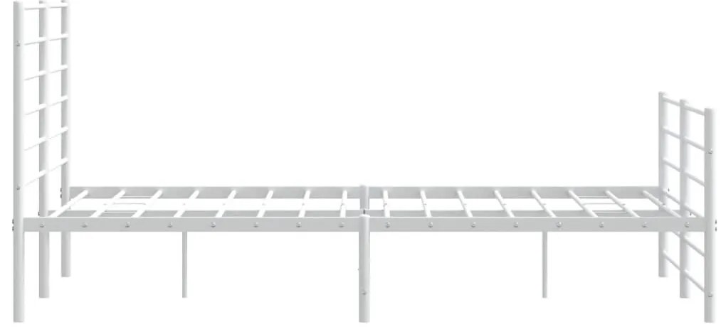 fehér fém ágykeret fej- és lábtámlával 120x200 cm