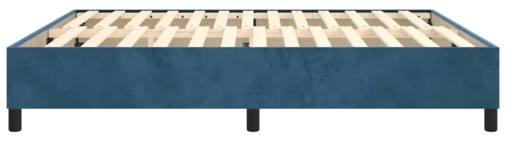 sötétkék bársony ágykeret matrac nélkül 180x200 cm