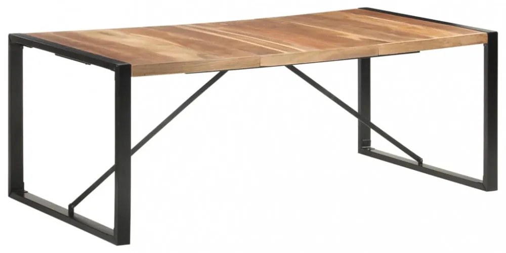 paliszander felületű tömör fa étkezőasztal 200 x 100 x 75 cm