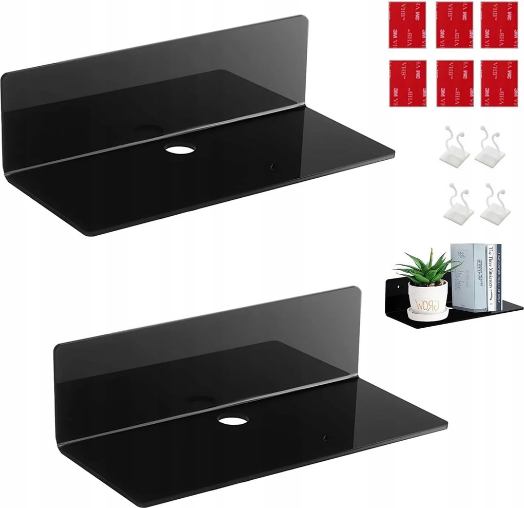 2 db-os fali polc szett 23 cm, ragasztható