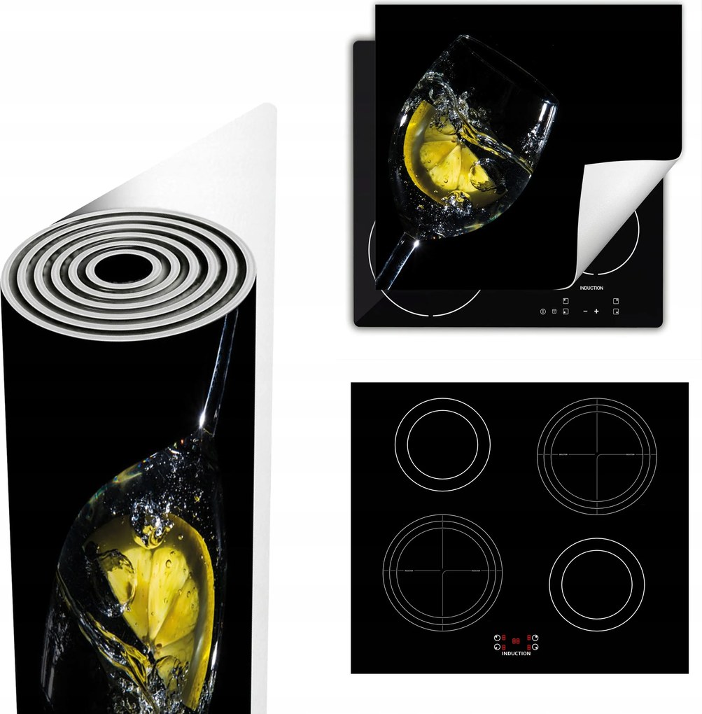 Tűzhelyvédő Szőnyeg Több Helyet Biztosít 60x52 fekete Víz