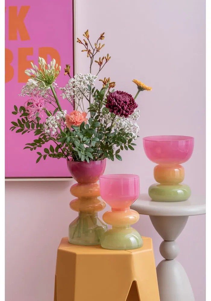 Narancssárga-rózsaszín üveg váza (magasság 20,5 cm) Funky Vibes – PT LIVING