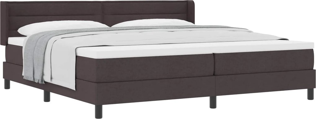 vidaXL Boxrugós ágy matracmal Sötét Barna 200 x 200 cm Poliészter