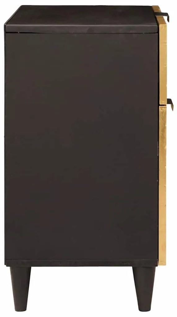 Éjjeli asztal Fekete és Arany 50 x 33 x 60 cm tömör mangófa