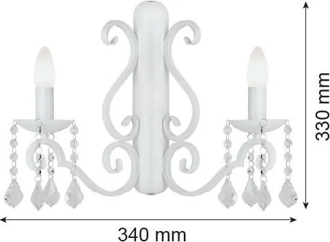 ARGON 7183 DIADEMA Kristály Fali Lámpa Fehér E14 IP20