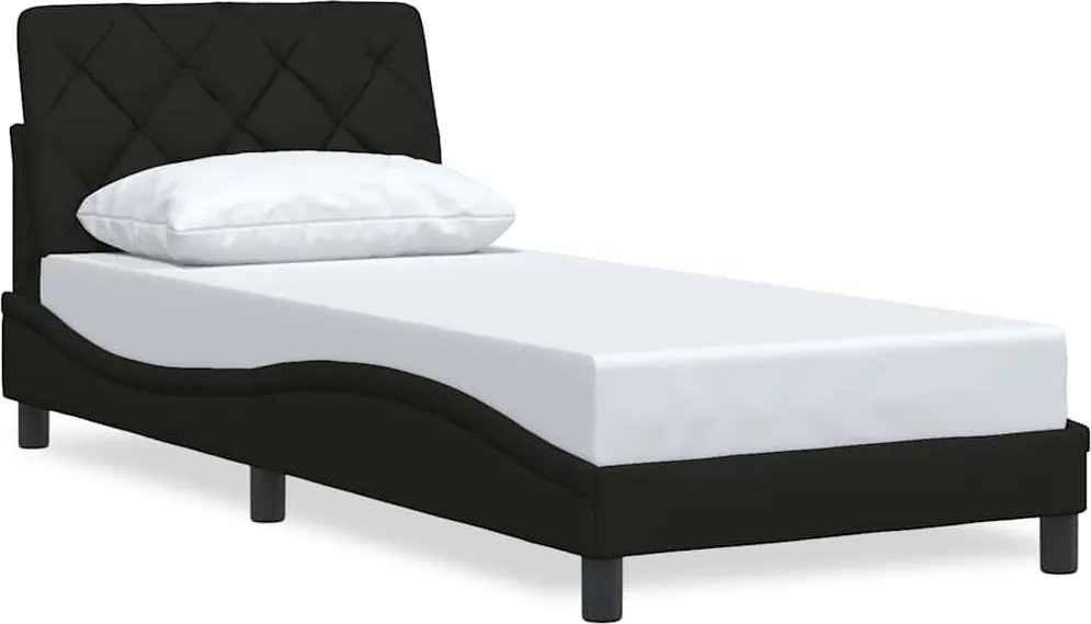 vidaXL ágykeret matrac nélkül fekete 90x190 cm szövet