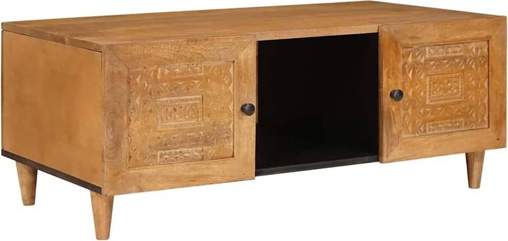 vidaXL Dohányzóasztal Világos Barna 100 x 54 x 40 cm Tömör akácfa