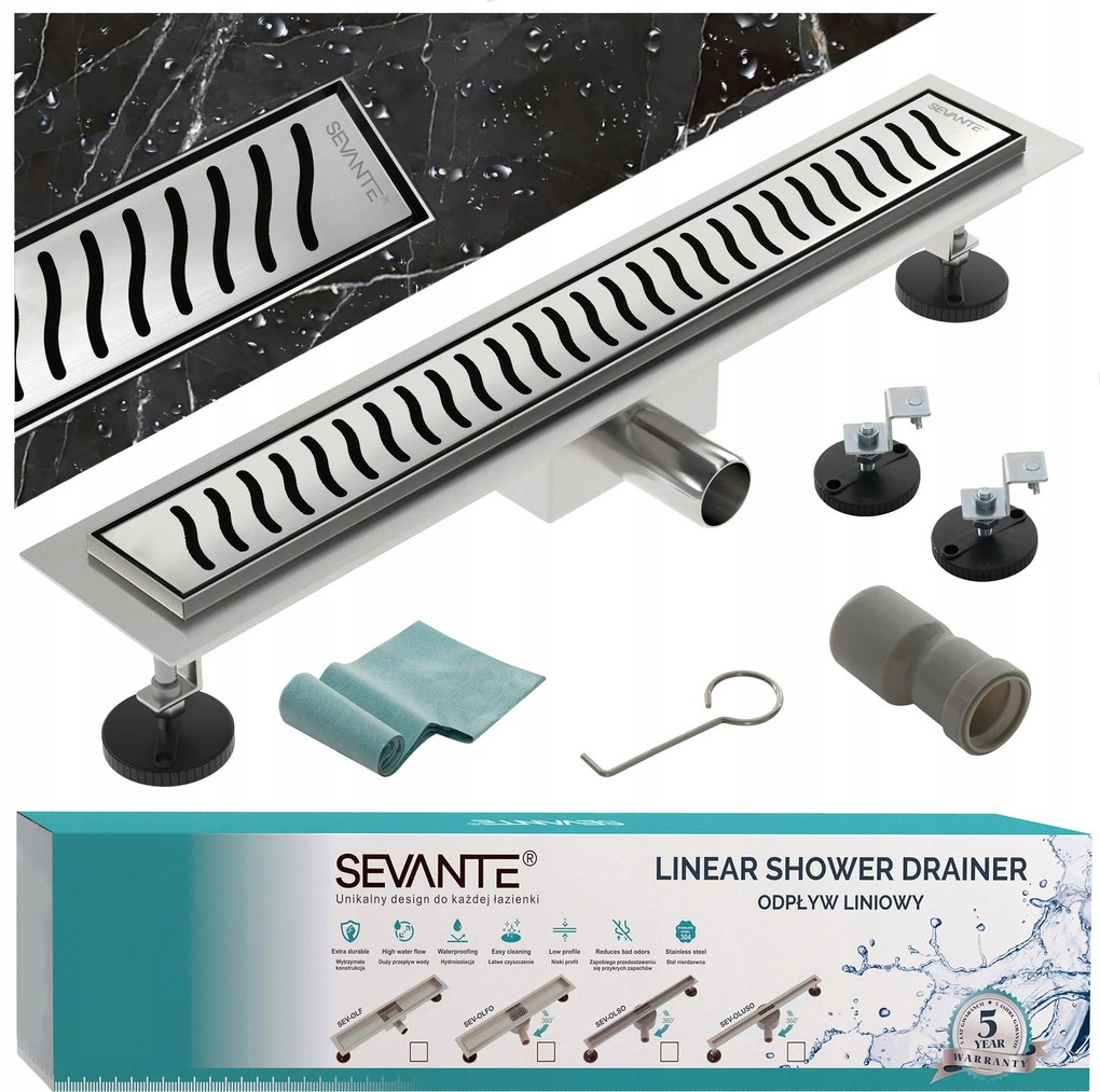 Lineáris lefolyó 110 cm Flat inox acél 304 nagy áteresztőképesség