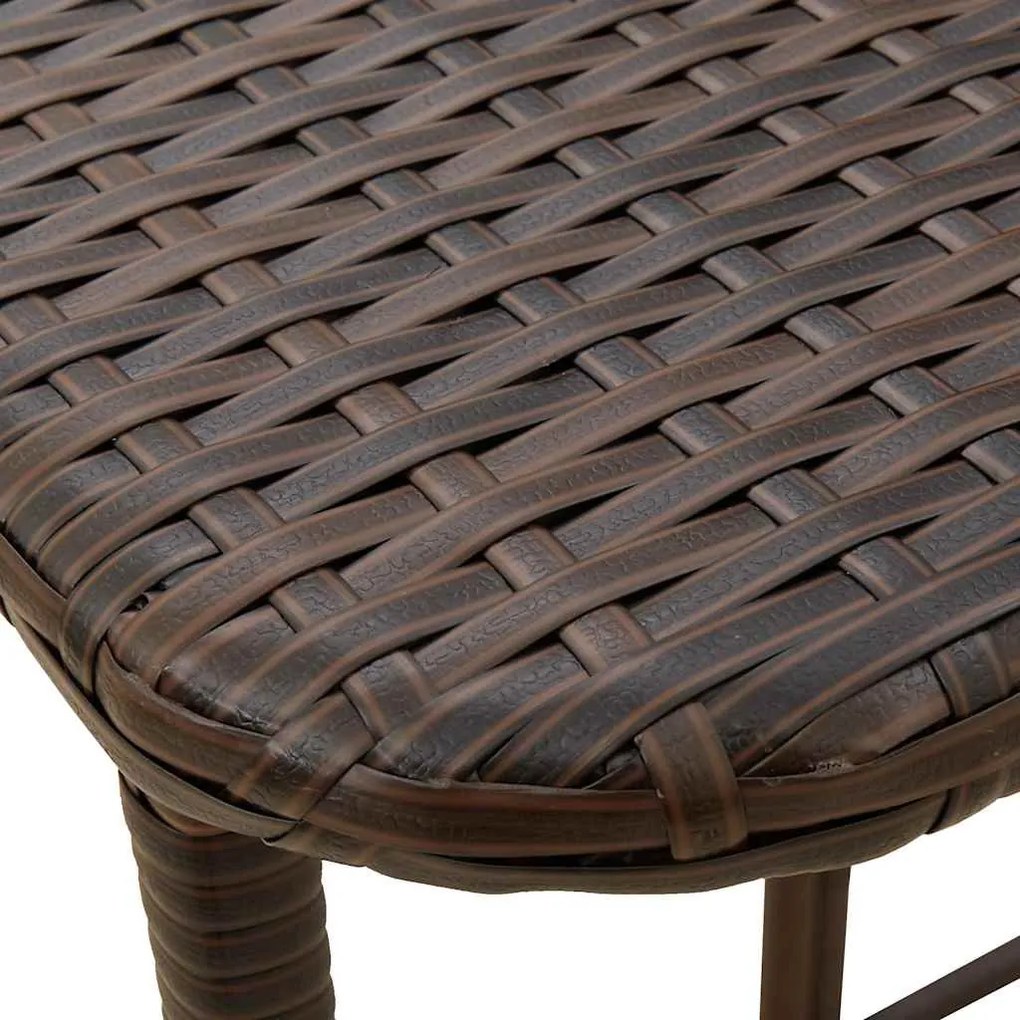 barna polyrattan összecsukható kerti asztal 90x51x75 cm