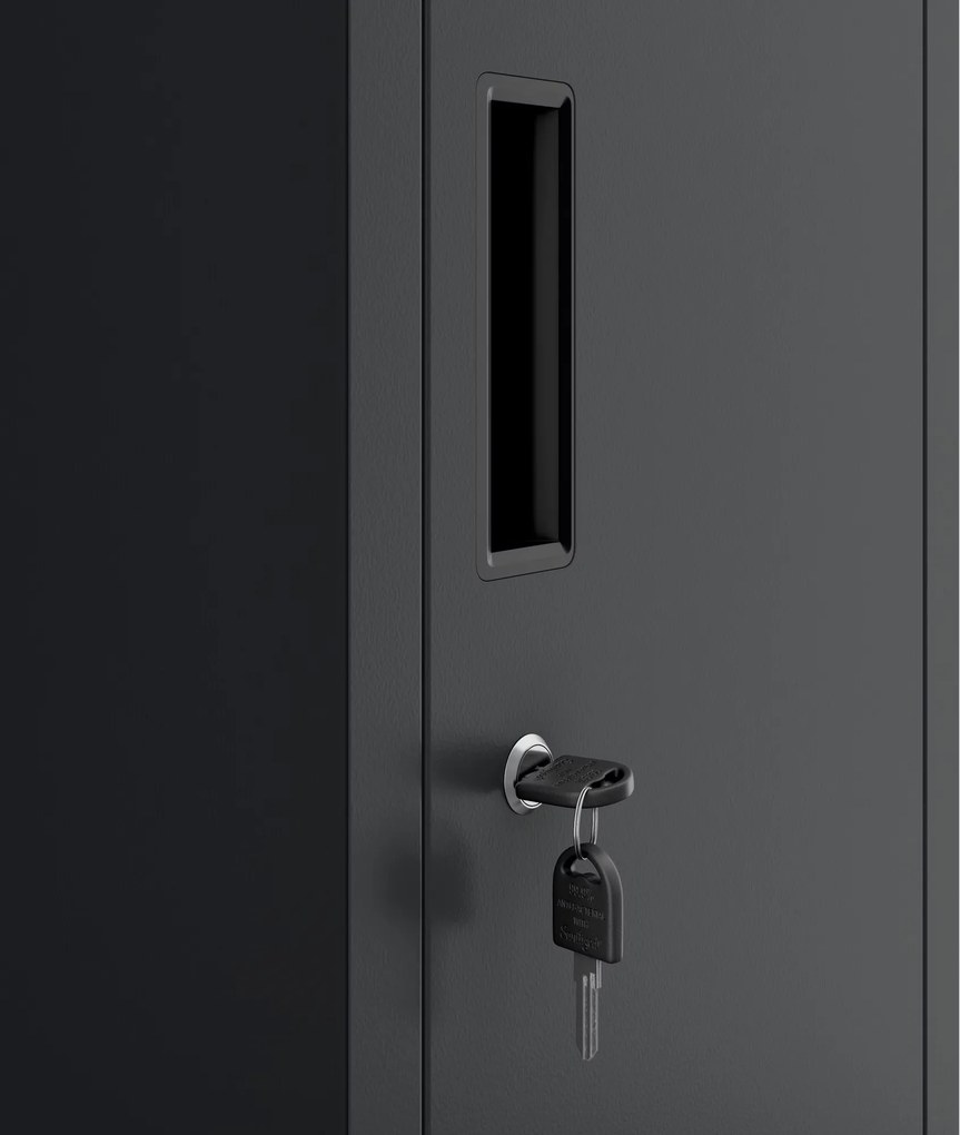 Szociális öltözőszekrény antracit BARTEK 1 Plus 292 x 1720 x 450 mm