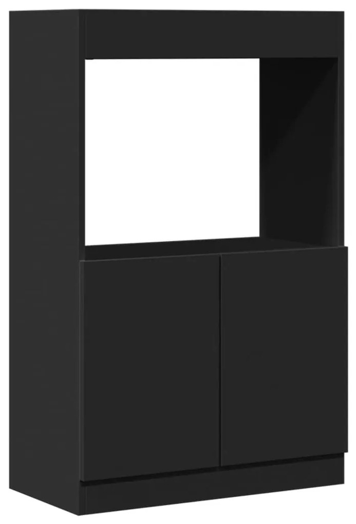 fekete szerelt fa magasszekrény 63 x 33 x 100 cm