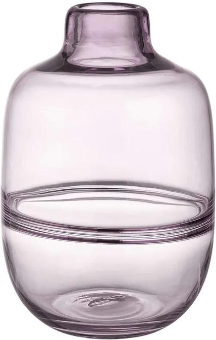 MIA-FLEUR üveg váza, lila 19 cm