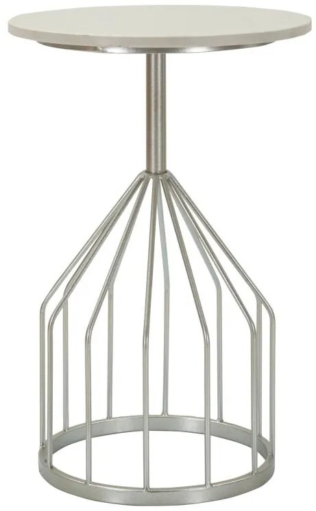 kisasztal ezüst fém vázzal és márvány lappal – exkluzív