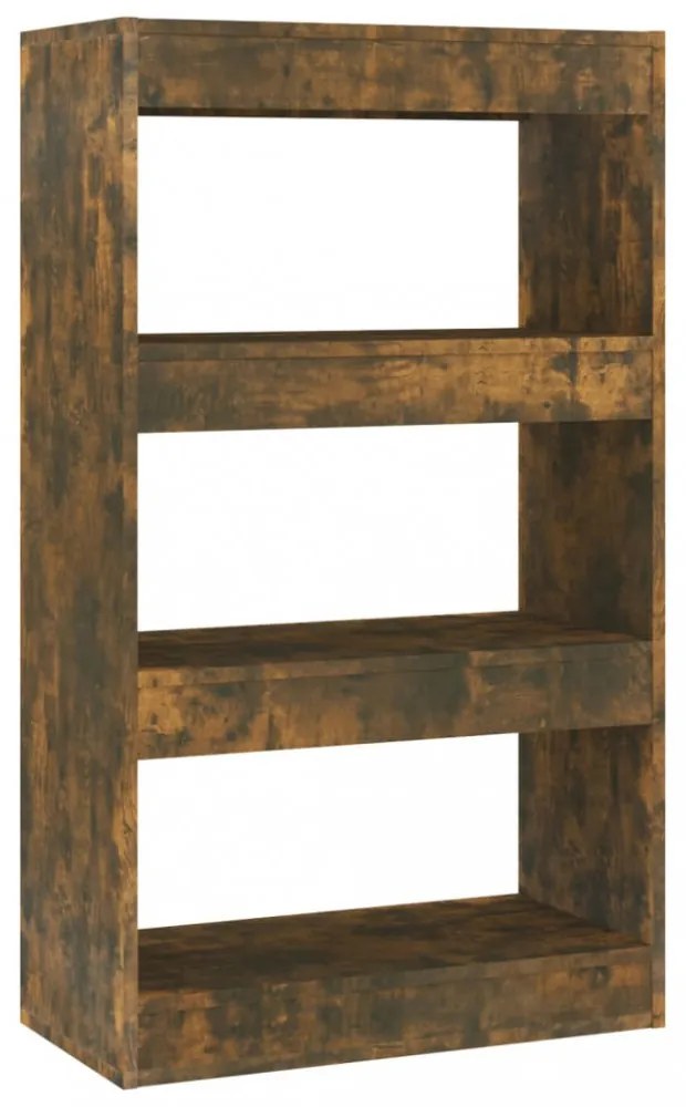 füstös tölgy színű fa könyvszekrény/térelválasztó 60x30x103 cm
