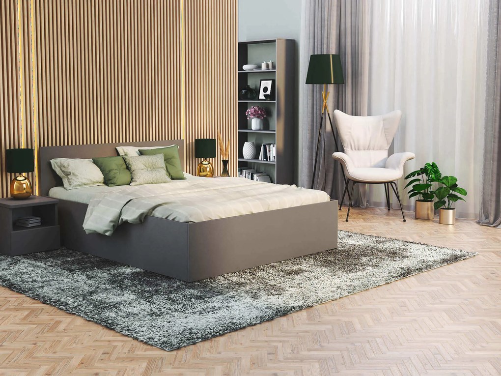 GL BUSTER franciaágy ágyneműtartóval - szürke Méret: 140x200