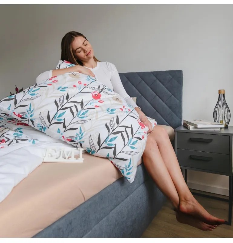 EMI Nice virágos pamut ágyneműhuzat, A standard egyszemélyes ágy szett tartalma: 1x 140x200 + 1x 70x90