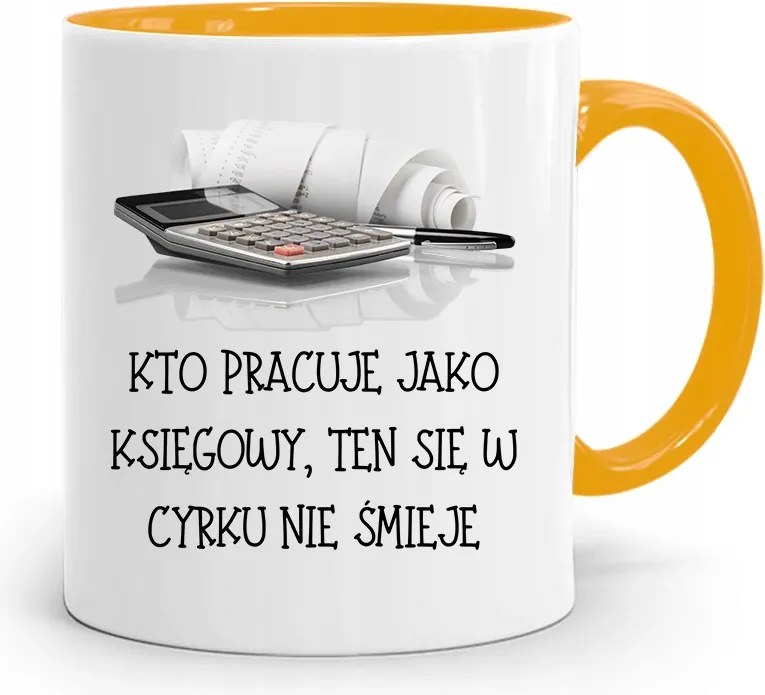 Sárga Bögre Ajándék Könyvelőnek, fényképes nyomattal