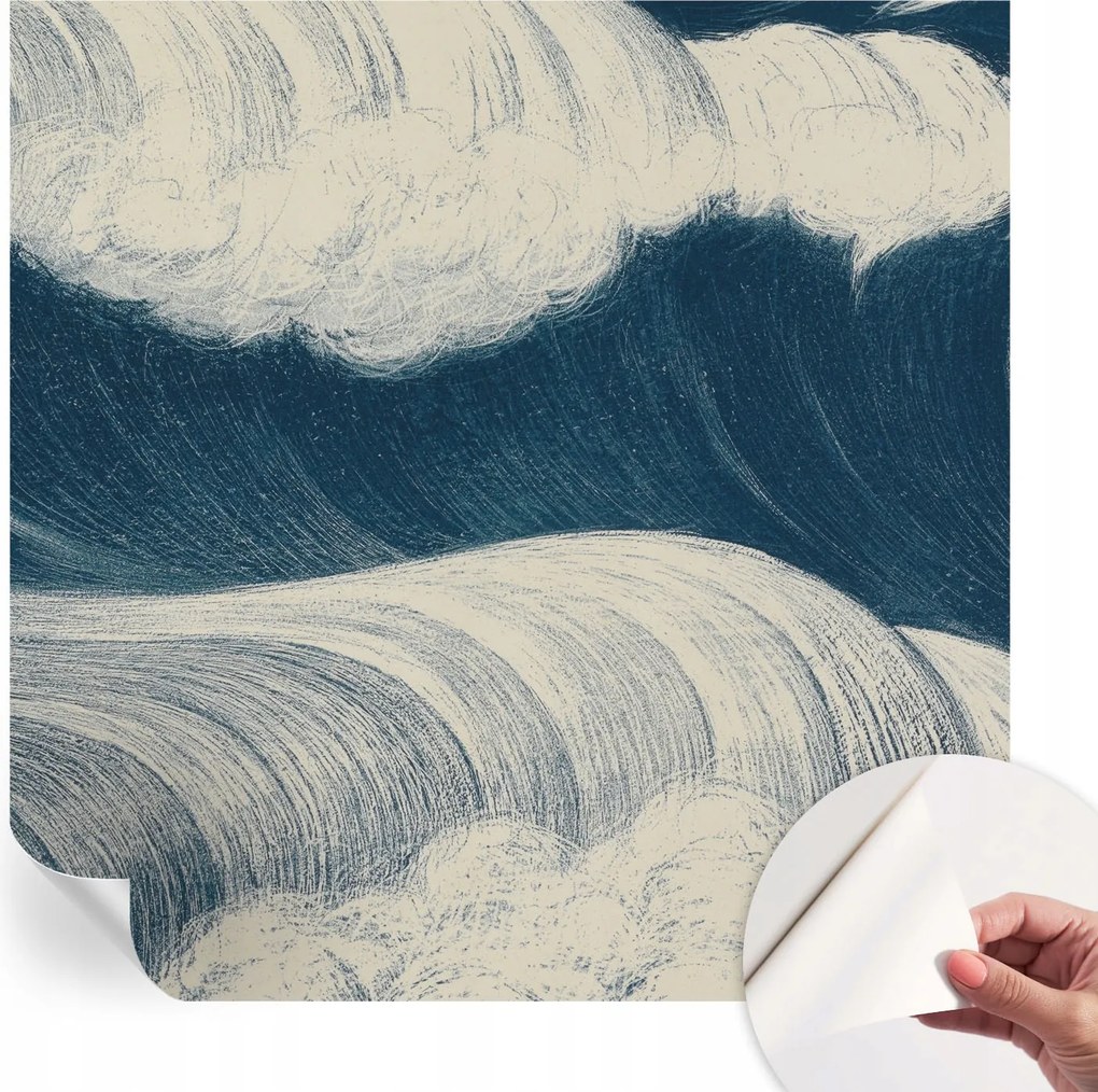 Öntapadós tapéta Divatos 3D fali ragasztóval Tengeri hullámok 250x250 cm