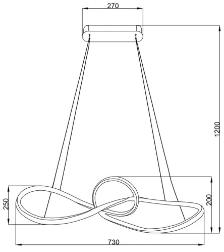 LED Csillár zsinóron MARCO LED/42W/230V fényezett króm
