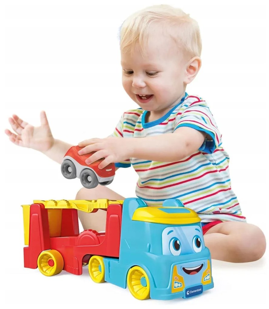 Színes Team Red bukfenceztető autószállító 2 az 1-ben Clementoni