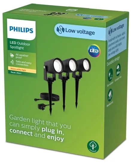 Philips -KÉSZLET 3x LED Kültéri lámpa GARDENLINK REUEL LED/1,5W/230V 2700K IP44
