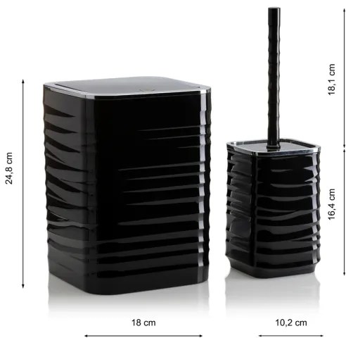 Fürdőszobai készlet WAVE 5 db fekete/króm